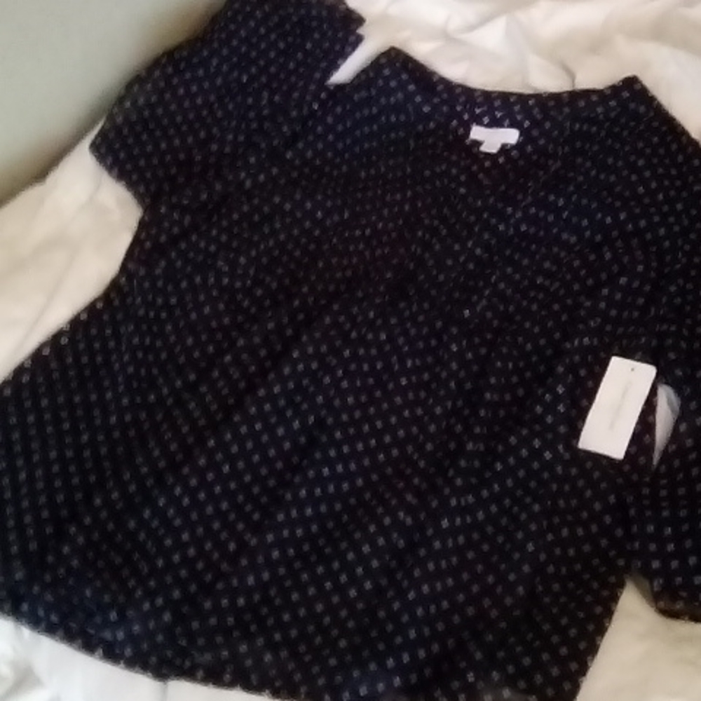 Blue and white Charter Club blouse